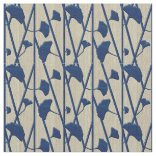 Tissu ginkgo bleu