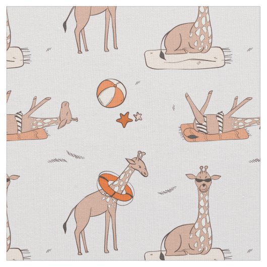 Tissu Girafe sur la plage (Fermer)