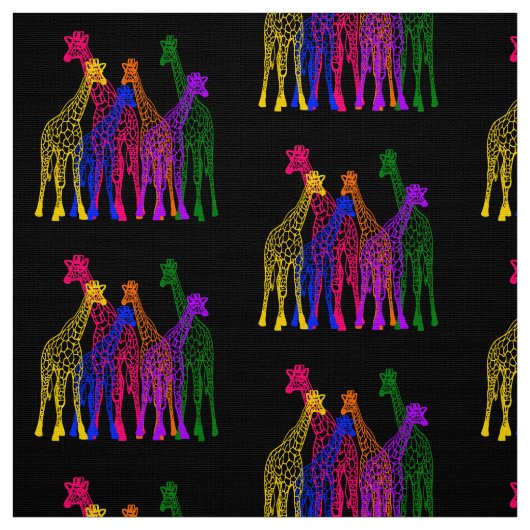 Tissu Girafes colorées (Échantillon)