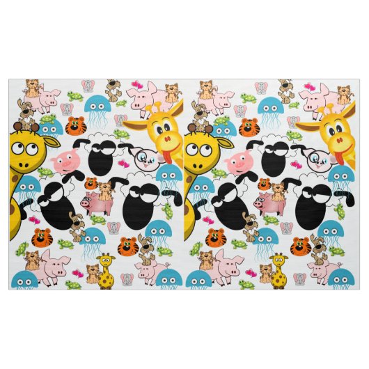 Tissu Giraffe Elephant Pig Chien Fabric (Yard)