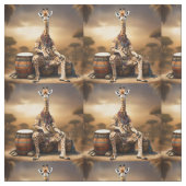 Tissu Giraffe Grooves : Une Sérénade Bongo dans la Savan (Échantillon)