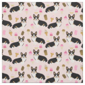 Tissu Glace rose Tri Corgi (Échantillon)