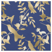 Tissu Glam Gold Hummingbirds Navy Blue Graphic (Fermer)