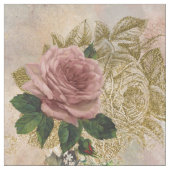 Tissu Glam Steampunk | Rose rose et or Rustique Floral (Échantillon)