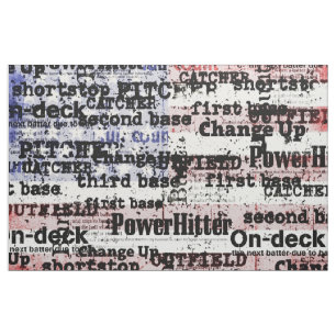 Tissu Gloire du baseball Mots du drapeau américain gru