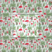 Tissu Gnome Fabric : "Gnome Hide-and-Seek" (Carreau)