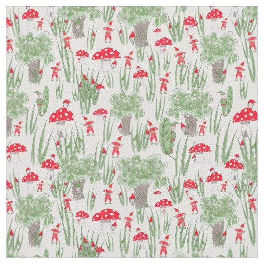 Tissu Gnome Fabric : "Gnome Hide-and-Seek" (Fermer)
