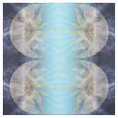 Tissu Gold Moon Sun Mandala Celestial Design (Échantillon)