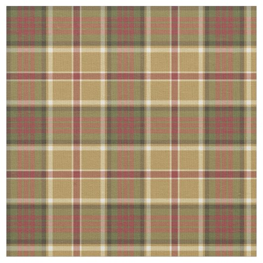 Tissu Gold, Moss Green et Red Plaid (Fermer)