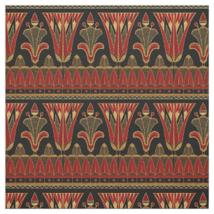 Tissu Gold rouge et Art déco noir