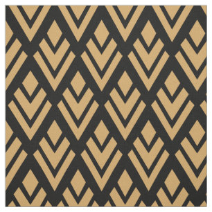 Tissu Gold sur le Motif géométrique Art déco noir