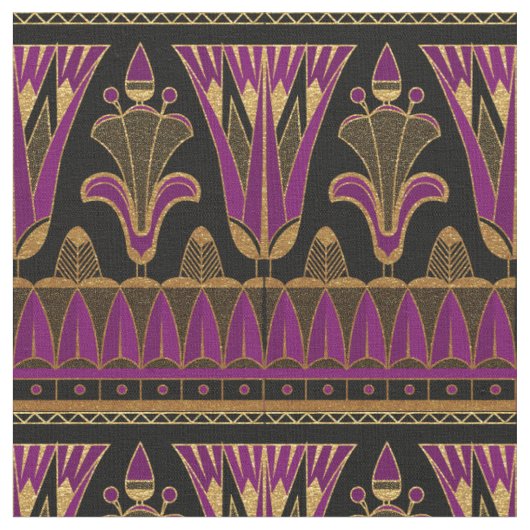 Tissu Gold violet et art déco noir (Fermer)