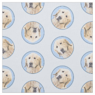 Tissu Golden Retriever Painting mignon Original Chien Ar