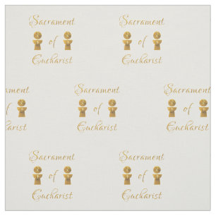 Tissu Golden Sacrament of Eucharist Host and Chalice