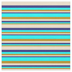 Tissu Goldenrod foncé, Aqua, Midnight Blue et Tan