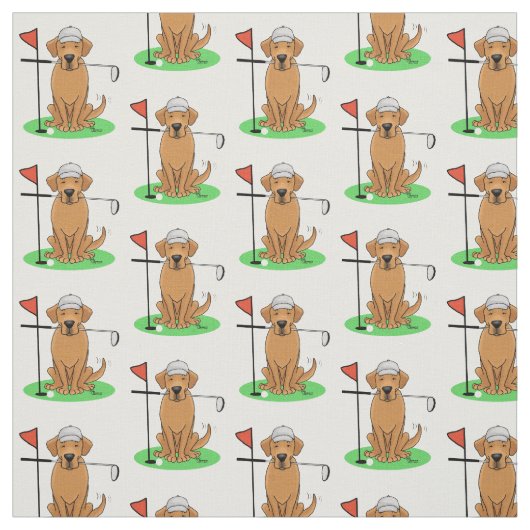 Tissu Golf Yellow Labrador Retriever (yaourt 5) Chien -  (Échantillon)