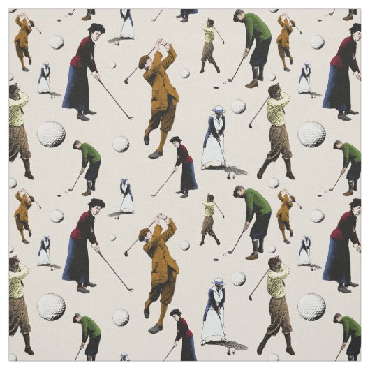 Tissu Golfeurs Vintages rétro (Échantillon)