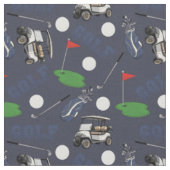 Tissu Gone Golfing sur Grey-Blue (Fermer)