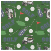 Tissu Gone Golfing sur Hunter Green (Fermer)