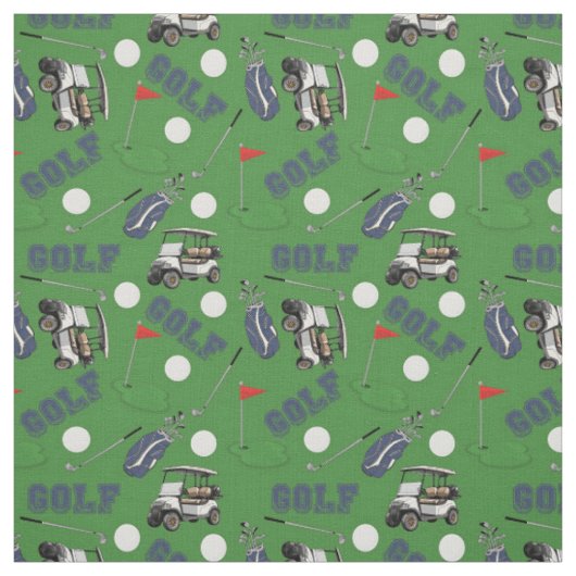 Tissu Gone Golfing sur le vert de l'herbe (Échantillon)