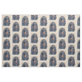 Tissu Gordon Setter Peinture - Joli art original chien (Fat Quarter)