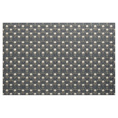 Tissu Goth Skuls avec Floral Bleu (Fat Quarter)