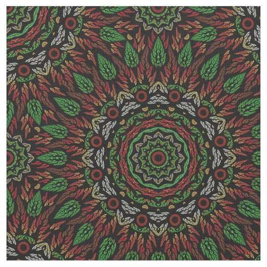 Tissu Gothique Feuilles Mandala Motif (Fermer)