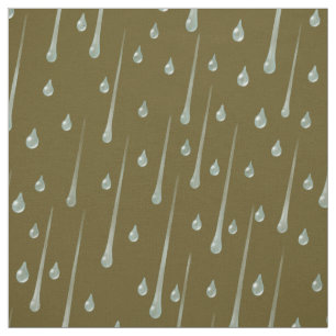 Tissu Gouttes de Pluie Tombant Mignon Jour de Pluie Sépi