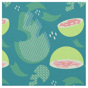 Tissu Goyave Verdure Rose Vert Motif Fruitier
