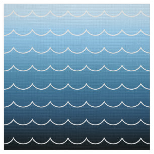 Tissu Gradient moderne de bleu de motif de vague