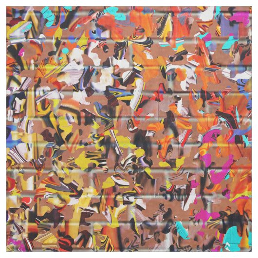 Tissu Graffiti sur brique (Échantillon)