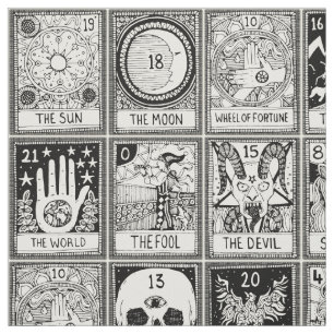 Tissu grand arcana tarot noir