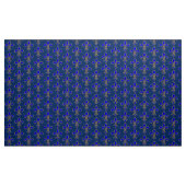 Tissu Grand bleu-foncé et or Fleur de lis Pattern (Yard)