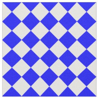 Tissu Grand Checkered de Diag - blanc et bleu