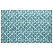 Tissu Grand cyan foncé de Sketch Fleur De Lis Pattern (Yard)