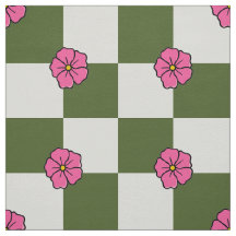 Grand Damier Floral Rose Olives Sergé