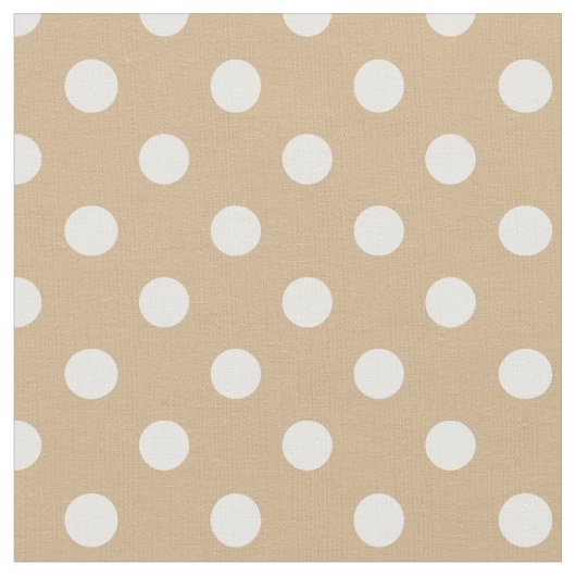 Tissu Grand pois - blanc sur Tan (Fermer)