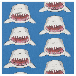 Tissu Grand requin blanc moyen dessin animé
