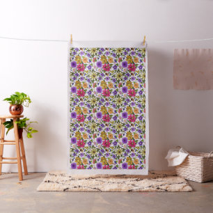 Tissu Grandes Fleurs Boho Purple Rose Jaune Si Jolie