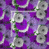 Tissu Grandes Fleurs D'Été Mélange Violet Impression Flo (Carreau)