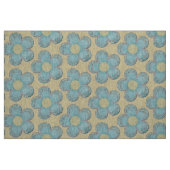 Tissu Grandes fleurs texturées (jaune/turquoise) (Fat Quarter)