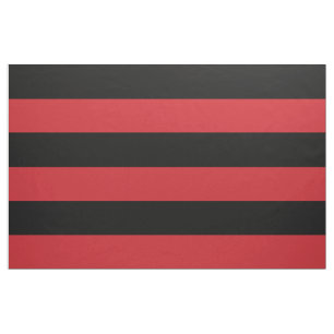 Tissu Grandes rayures noires et rouges Grande échelle