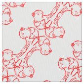Tissu Grands Danois rouges sur coton (fermé)