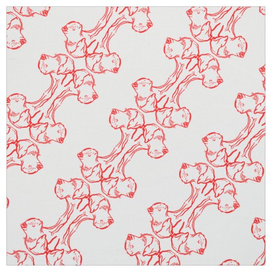 Tissu Grands Danois rouges sur coton (Échantillon)