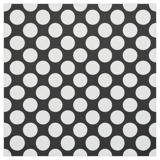 Tissu Grands points rétro - blanc et noir (Échantillon)
