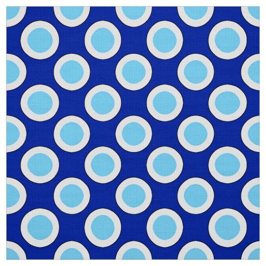 Tissu Grands rétros points, bleu de cobalt et blanc (Échantillon)