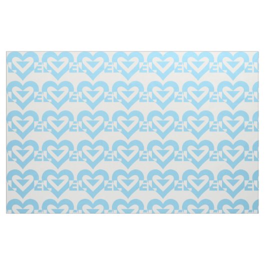 Tissu Graphique d'amour cool, Bleu (Fat Quarter)