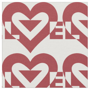 Tissu Graphique d'amour cool, Bourgogne