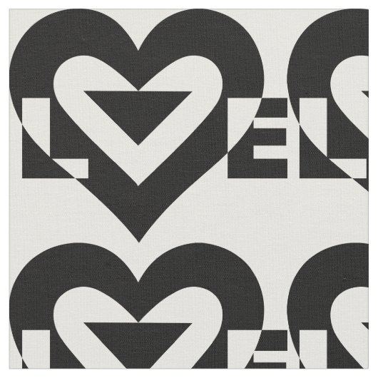 Tissu Graphique d'amour cool, noir (Fermer)