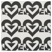 Tissu Graphique d'amour cool, noir (Échantillon)